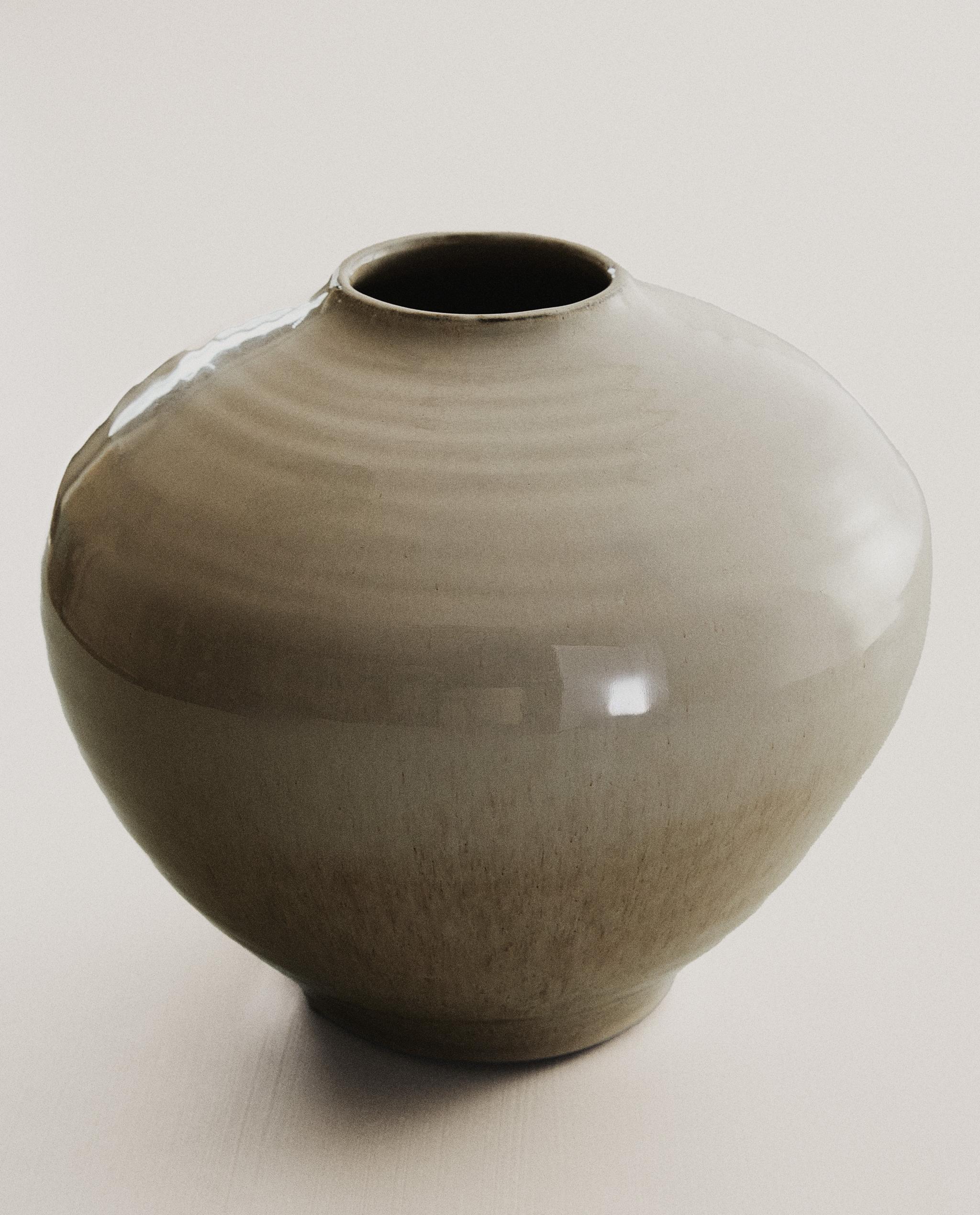14.2" ENAMELLED STONEWARE VASE