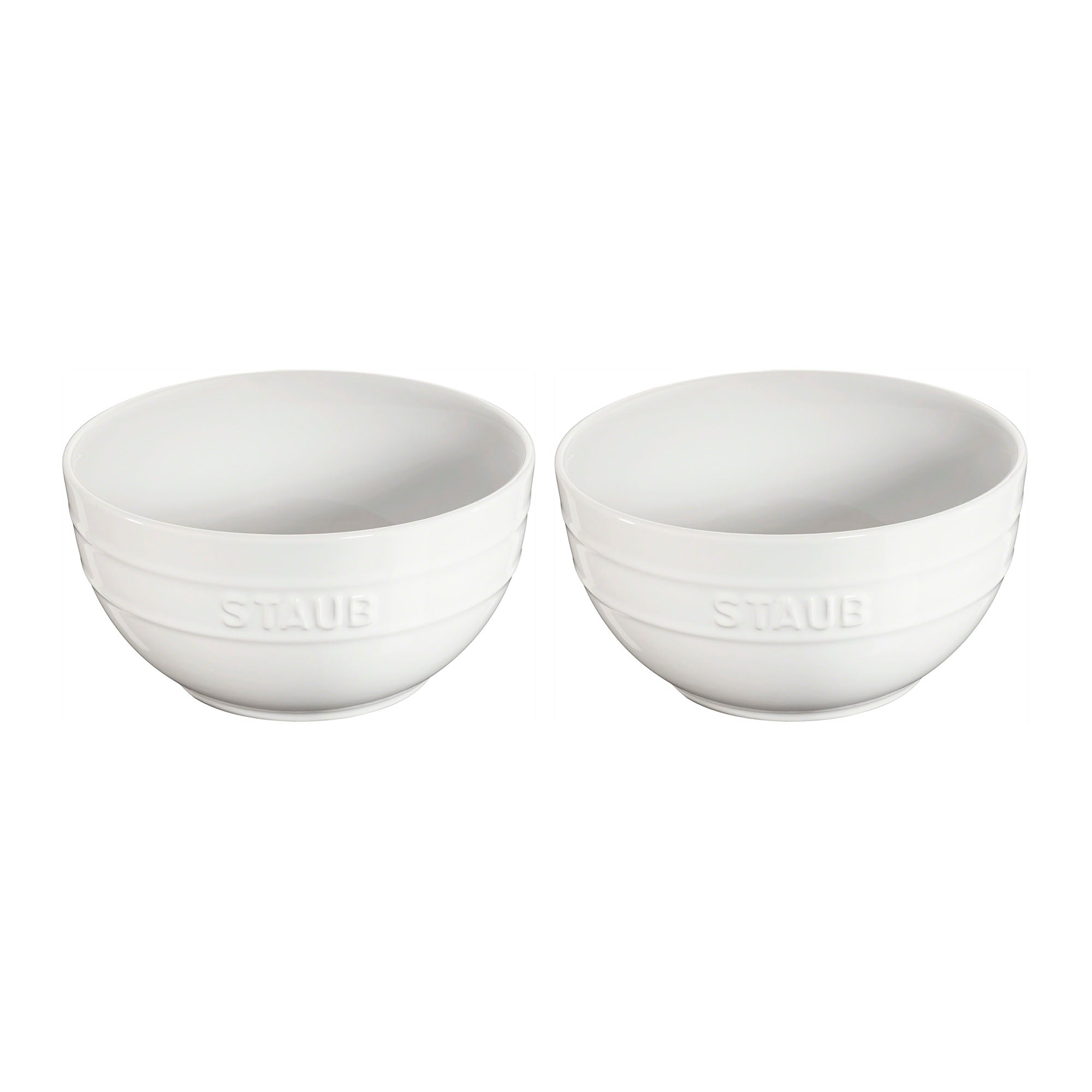 Ceramic 2-pc Large Universal Bowl Set in White