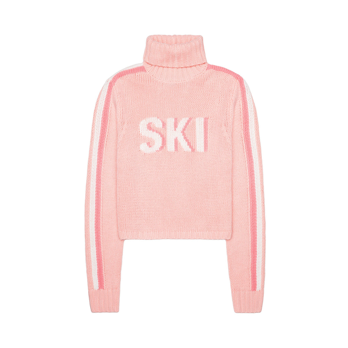 Cropped Ski Turtleneck Sweater in Light Pink