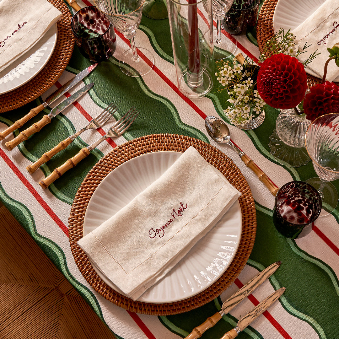 Joyeux Noël Embroidered Napkins, Set of 4