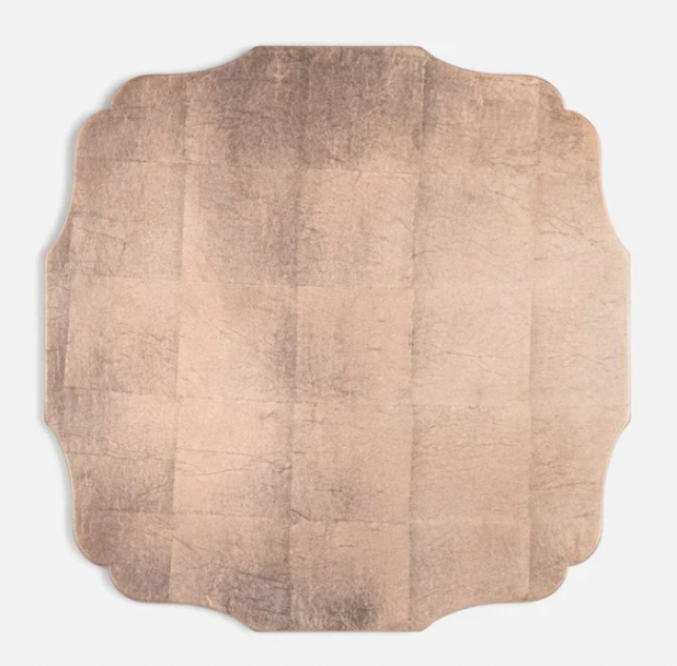 Scallop Eglomise Placemat, Dusty Rose
