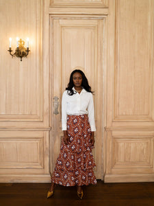 Brenda Tiered Skirt in Marigold Honey Floral