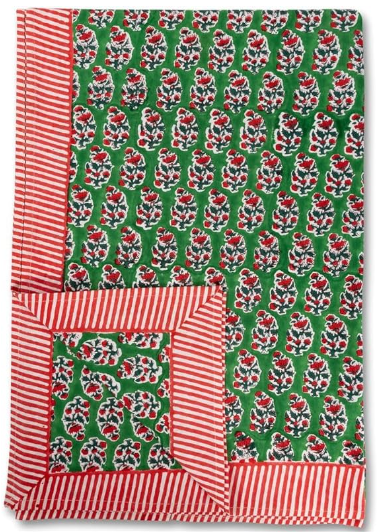 Carol Tablecloth - Christmas Tablecloth & Festive Blockprint