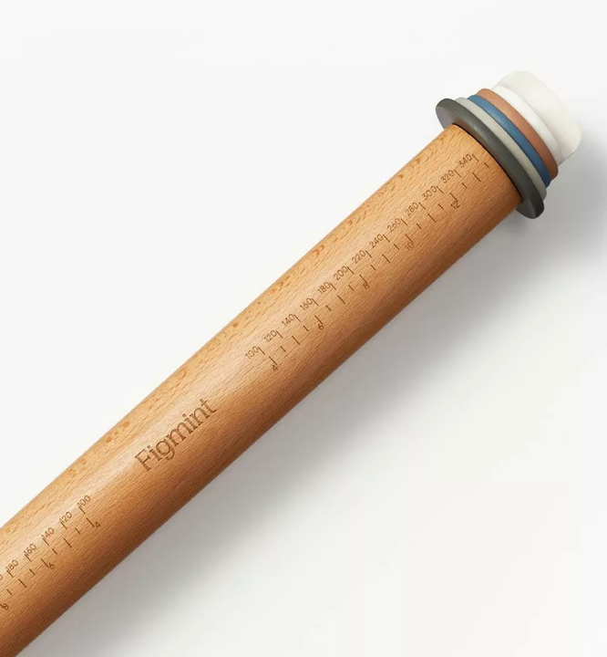 17.28" Adjustable Wood Rolling Pin Light Brown - Figmint™