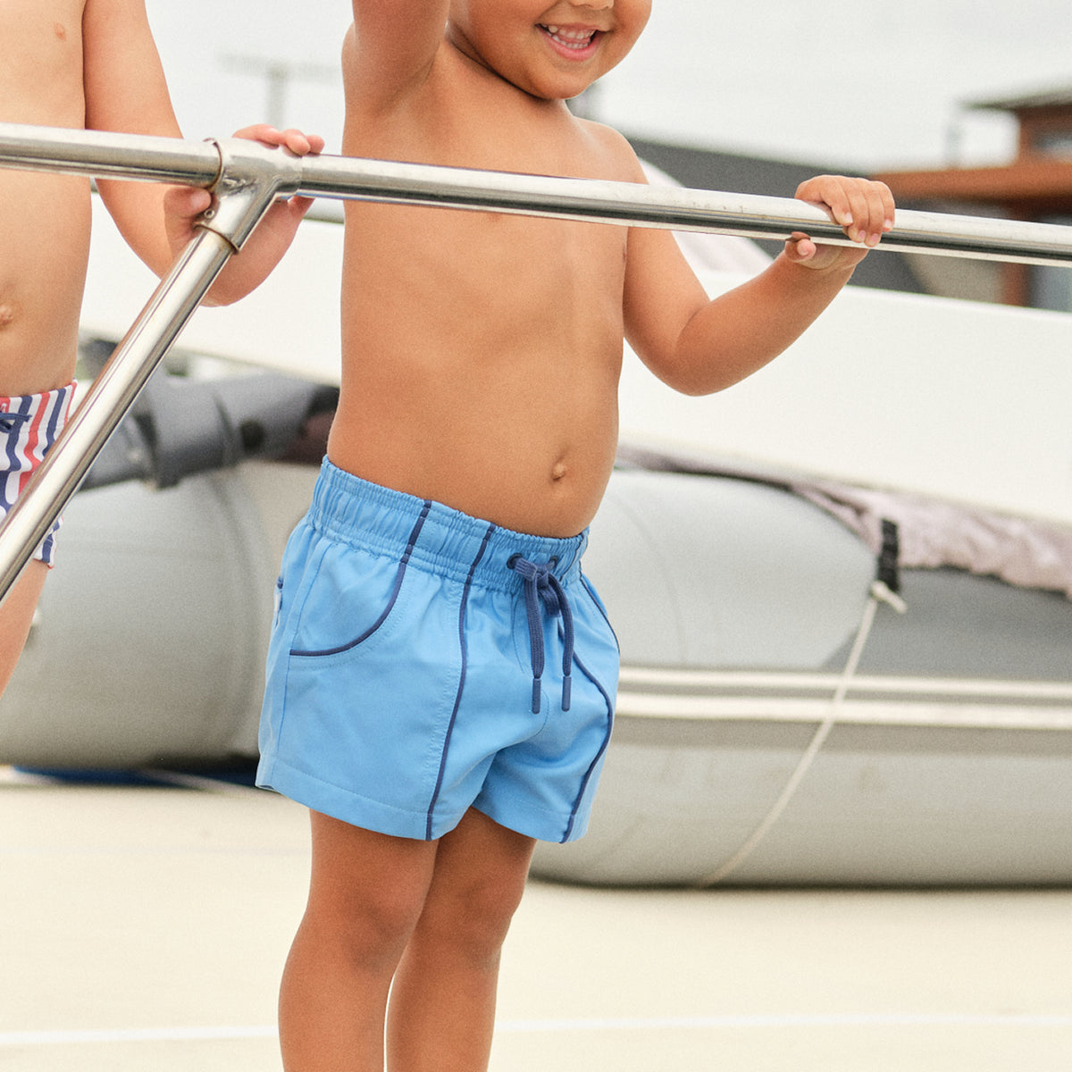 Boy’s Balboa Blue Panelled Boardie