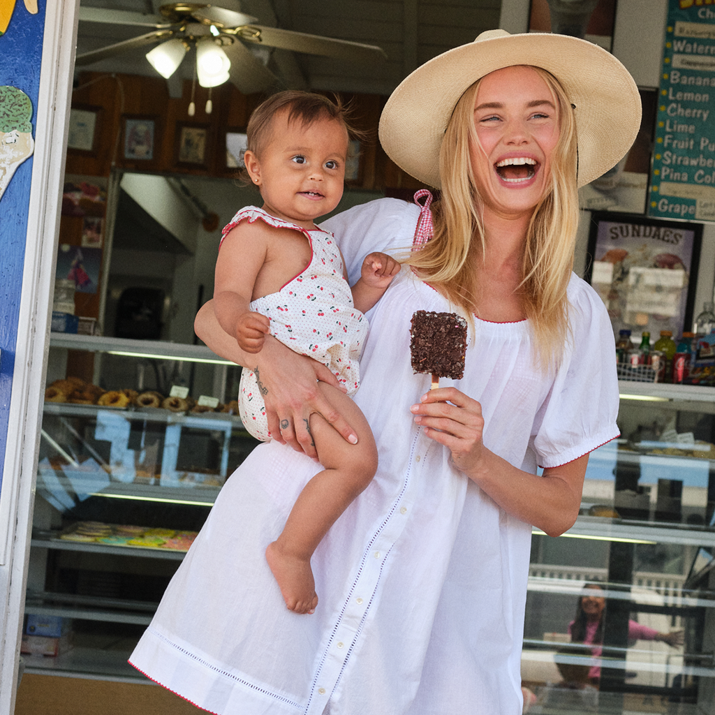 Baby Girl’s Summer Cherries Bubble Romper