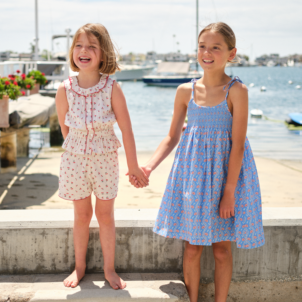 Girl’s Blue Primrose Smocked Dress