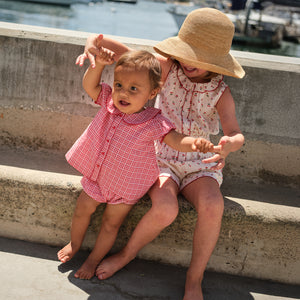 Girl’s Summer Cherries Gathered Tank Top & Short Set