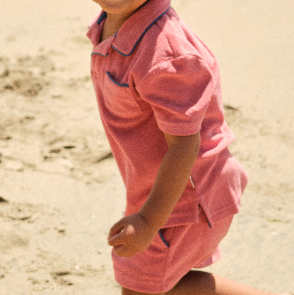Boy’s Poppy Red French Terry Polo