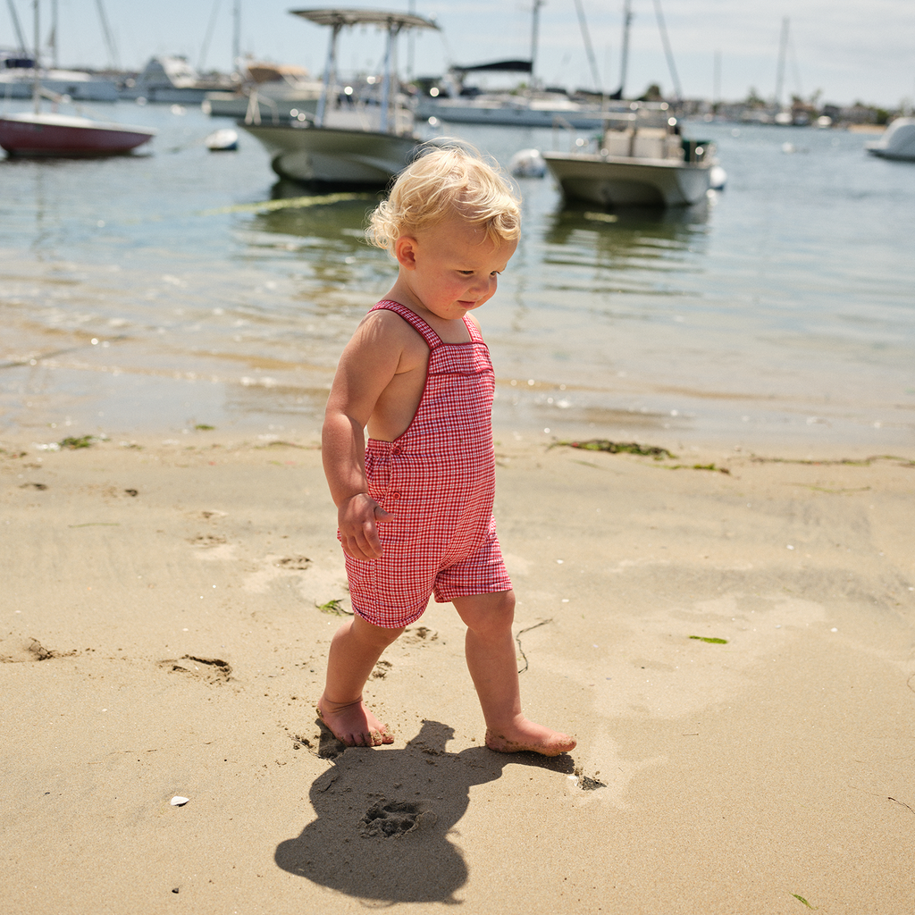 Baby Poppy Gingham Short Overall