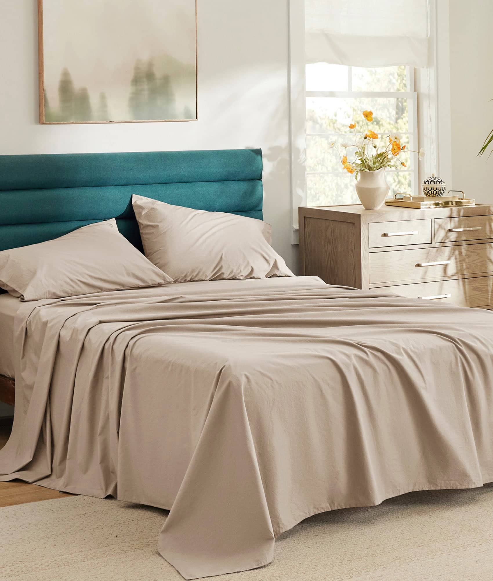 Bedsure 100% Cotton Sheet Set- King / White
