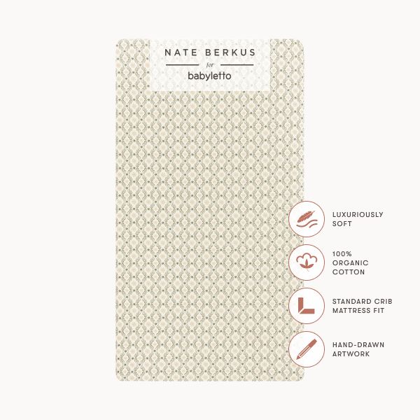 Crib Sheet in GOTS Certified Organic Brushed Cotton by Nate Berkus in Juniper Star