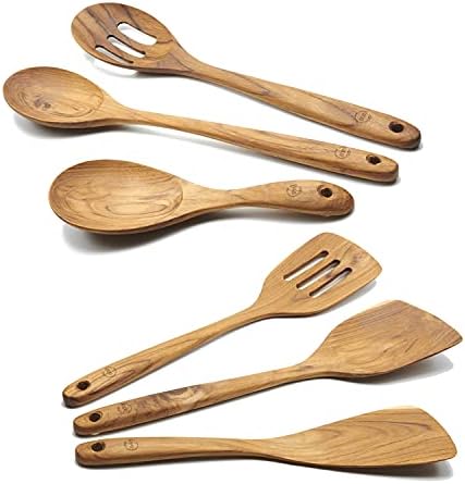 6-Piece Teak Spatula and Spoon Utensil Set