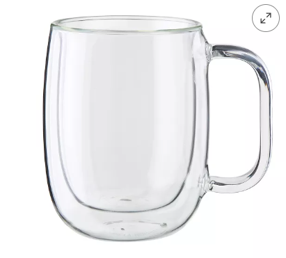 ZWILLING Sorrento Plus 2-pc Double-Wall Glass Coffee Mug Set, Clear