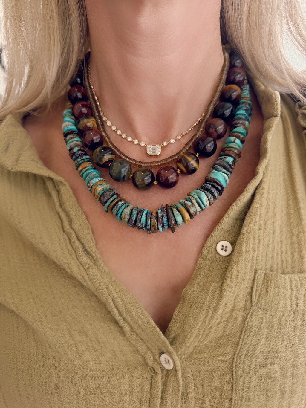 Natural Turquoise Graduated Necklace