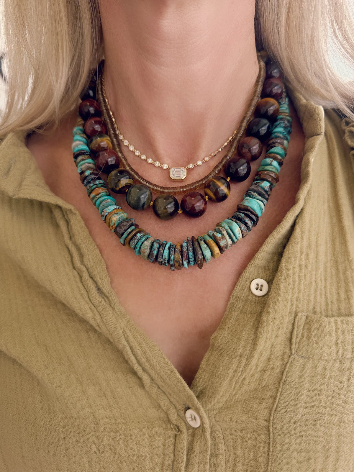 Natural Turquoise Graduated Necklace