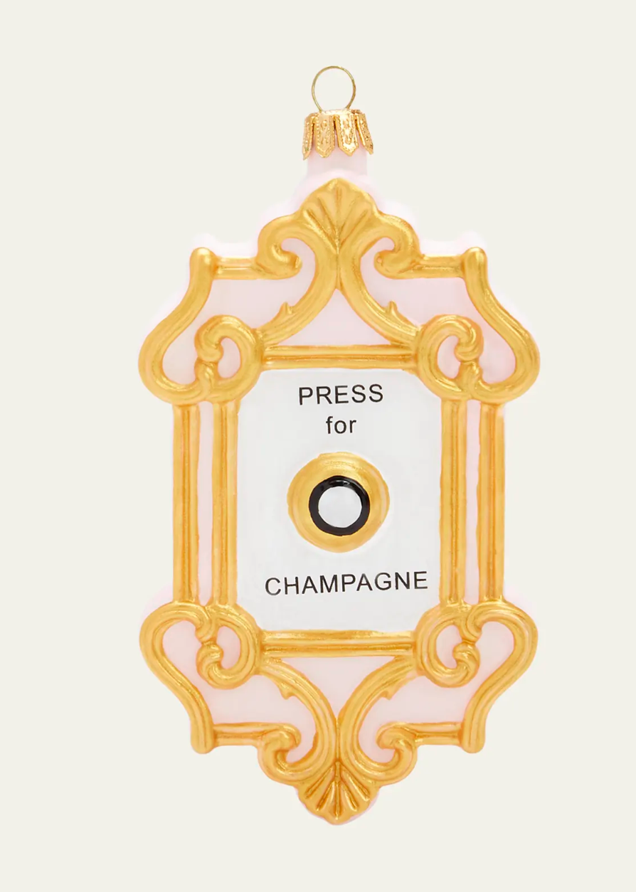 Champagne Button Ornament Christmas
