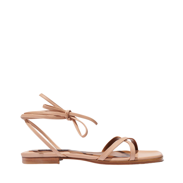 The Wrap Sandal in Rose Nappa | Over The Moon