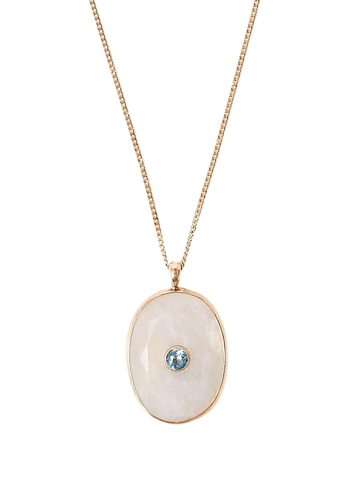 14k Moonstone Seed Necklace