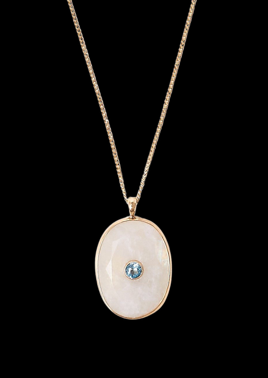 14k Moonstone Seed Necklace