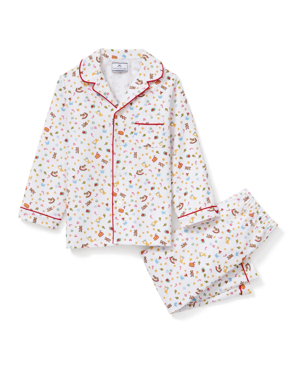 Kid’s Twill Pajama Set in Santa's Workshop