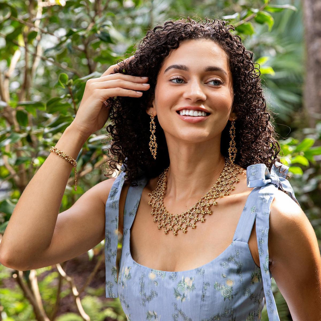 Jasmine Cascade Earrings in Pearl