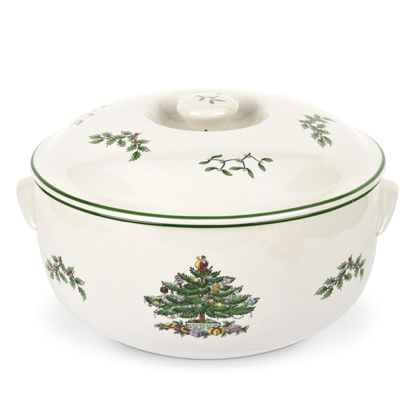 Christmas Tree 2.5 QT. Round Covered Casserole