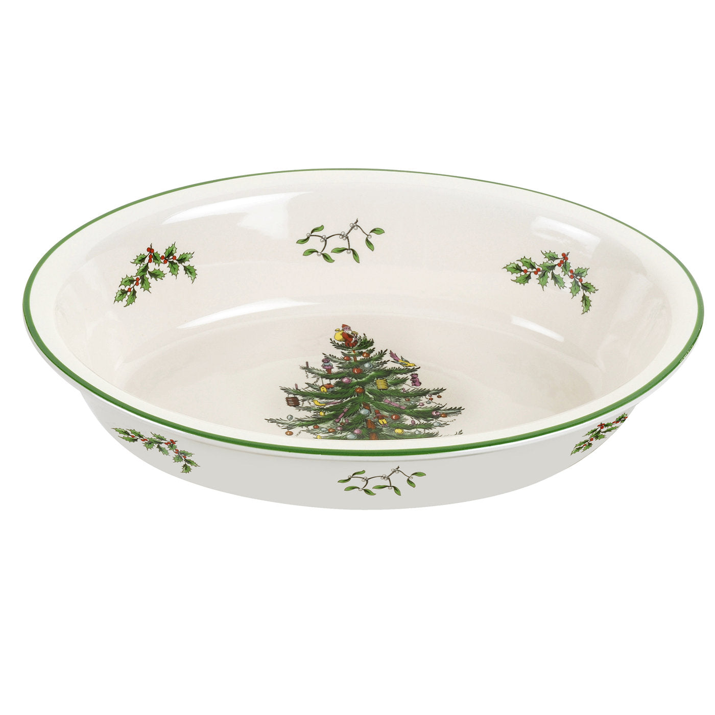 Christmas Tree 12.5" Oval Rim Dish