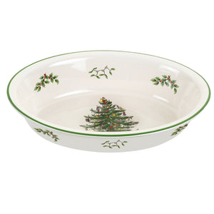 Christmas Tree 12.5" Oval Rim Dish