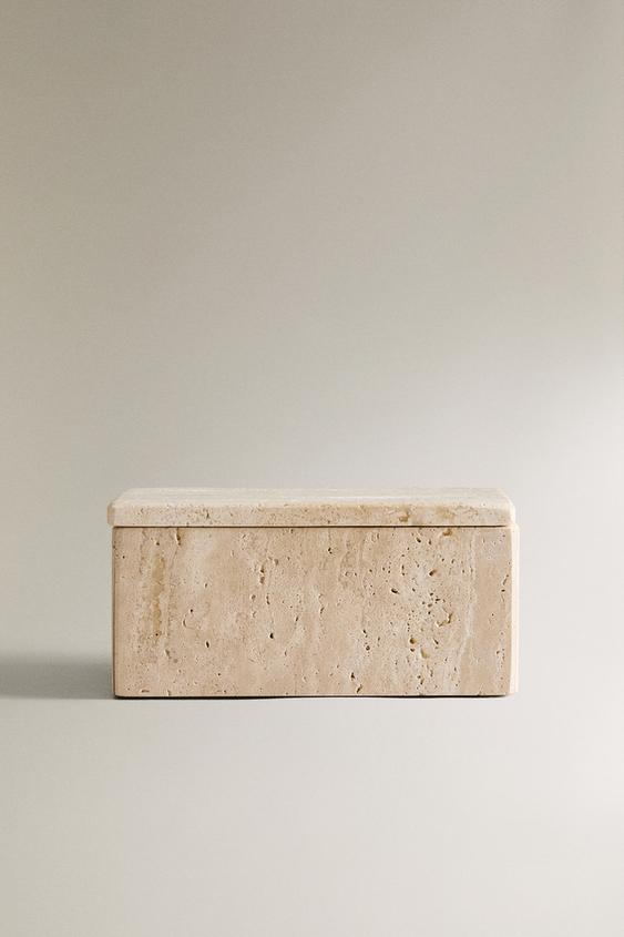 BEIGE MARBLE STORAGE BOX