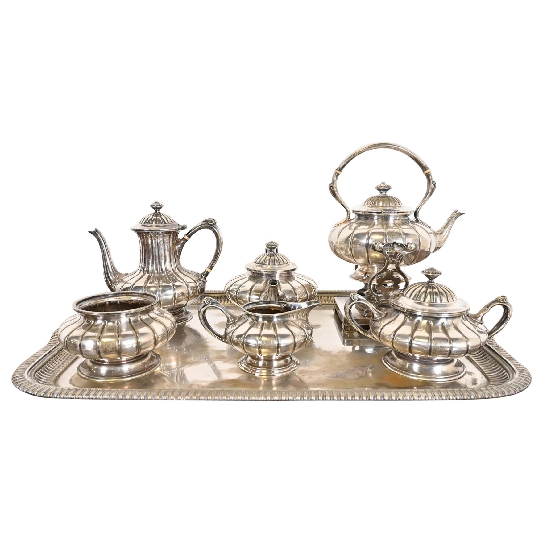 Antique Tiffany & Co. Victorian Silver Plate Tea Service Set