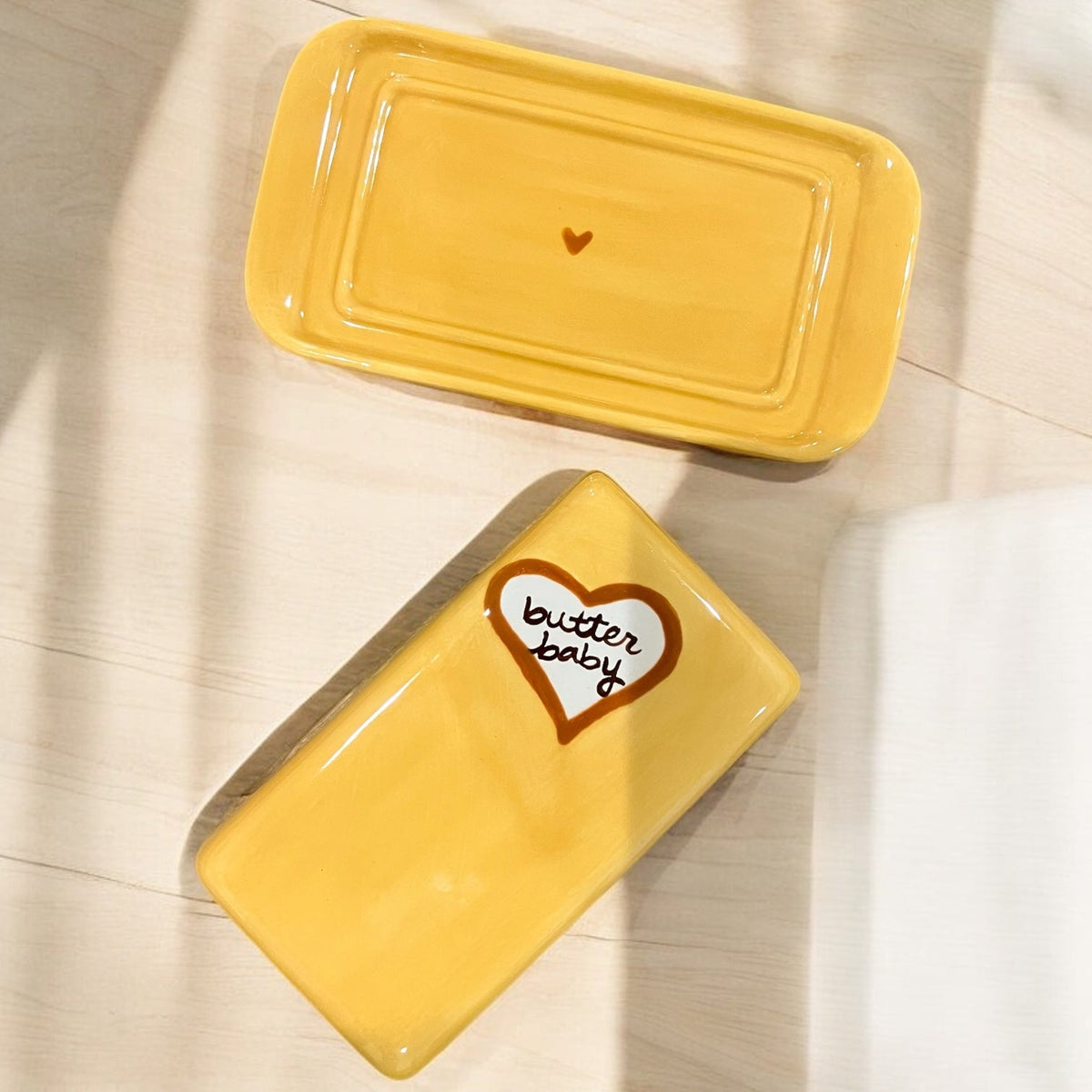 Hand-painted “Butter Baby” European Butter Dish