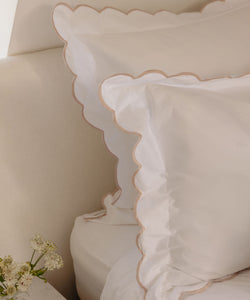 Rebecca Udall Annabelle Scalloped Cotton Bed Linen, Dusty Pink