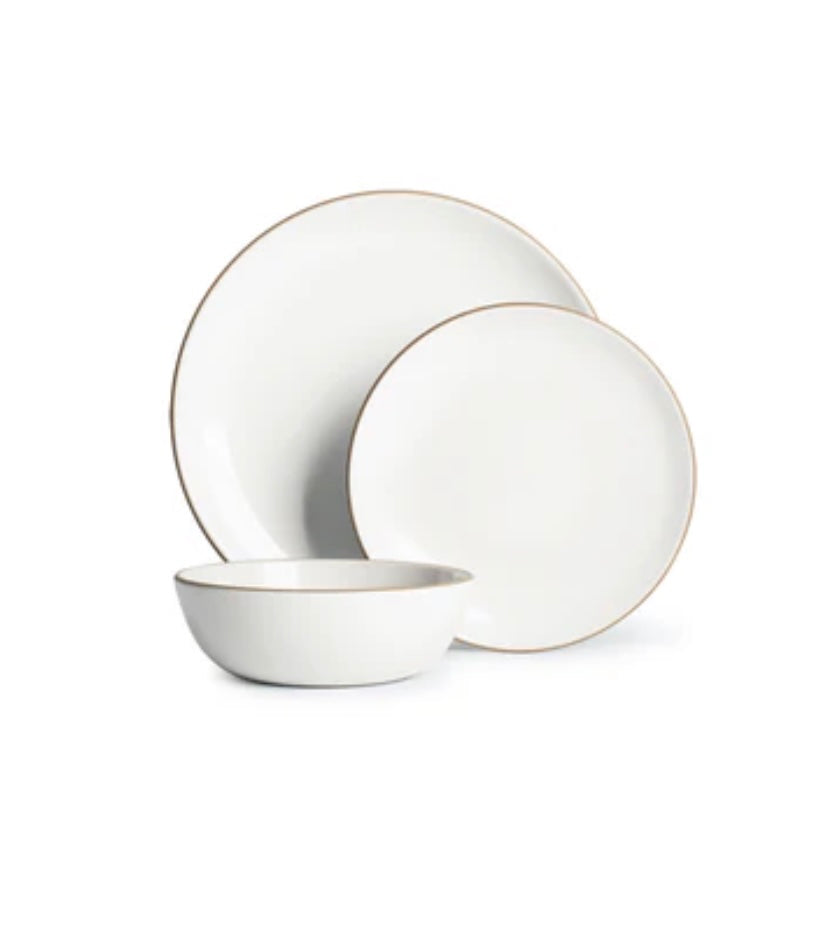 3 piece Dinnerware Set in Opaque White