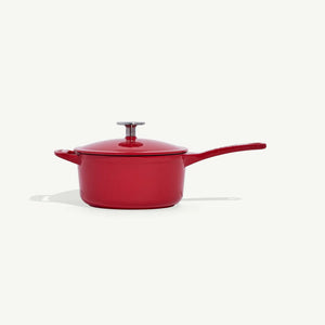 Enameled Cast Iron Saucepan in Made In Red