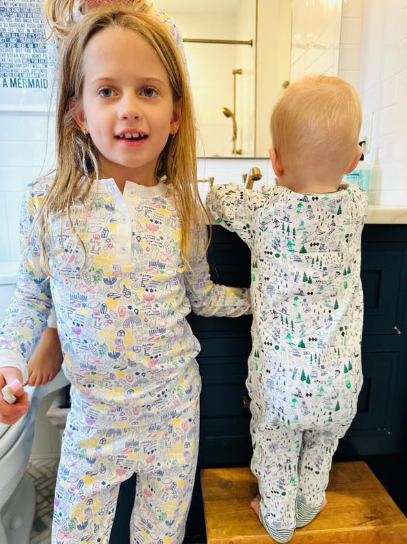 Hanukkah Two-Piece Kids Henley Pajamas