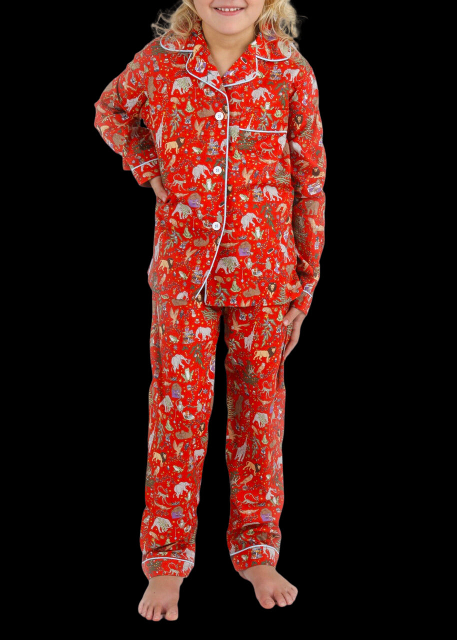 Children’s Liberty of London Holiday Pajama Set in Red