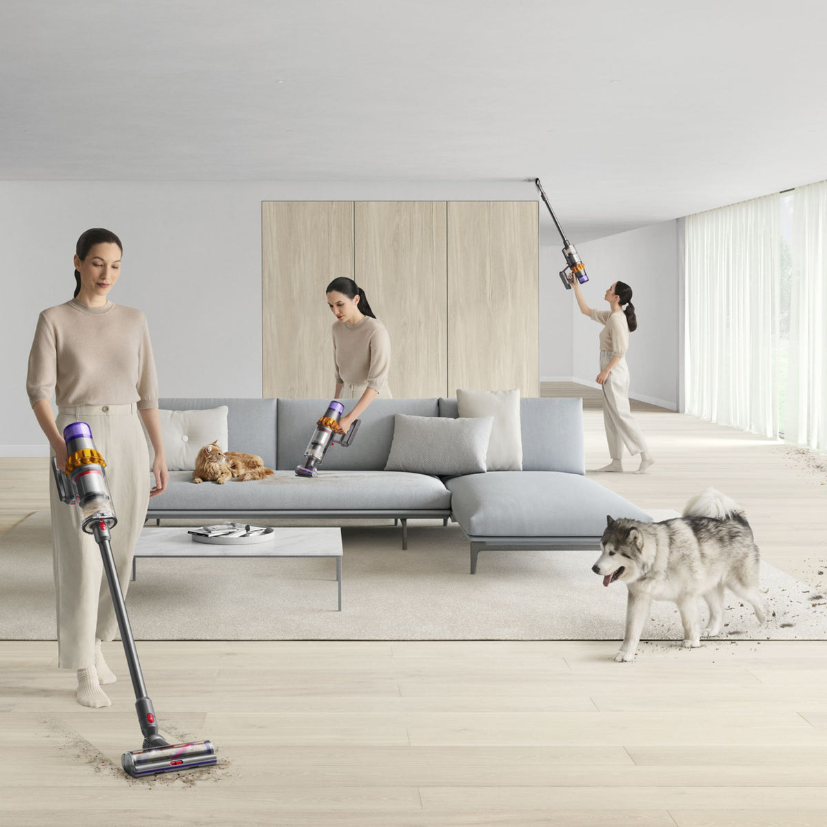 V15 Detect Cordless Vacuum in Yellow & Nickel