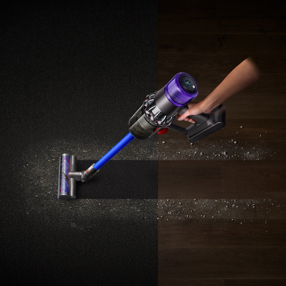 V11 Cordless Stick Vacuum in Nickel & Blue