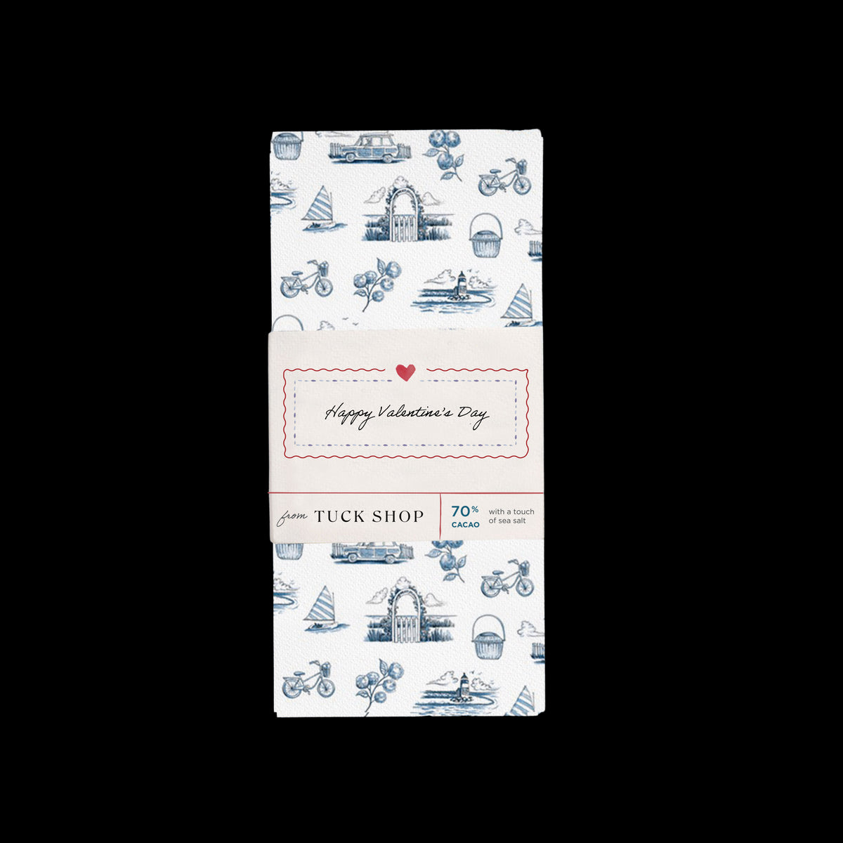 Valentine's Day Nantucket 70% Dark Chocolate with Sea Salt, Set of 20