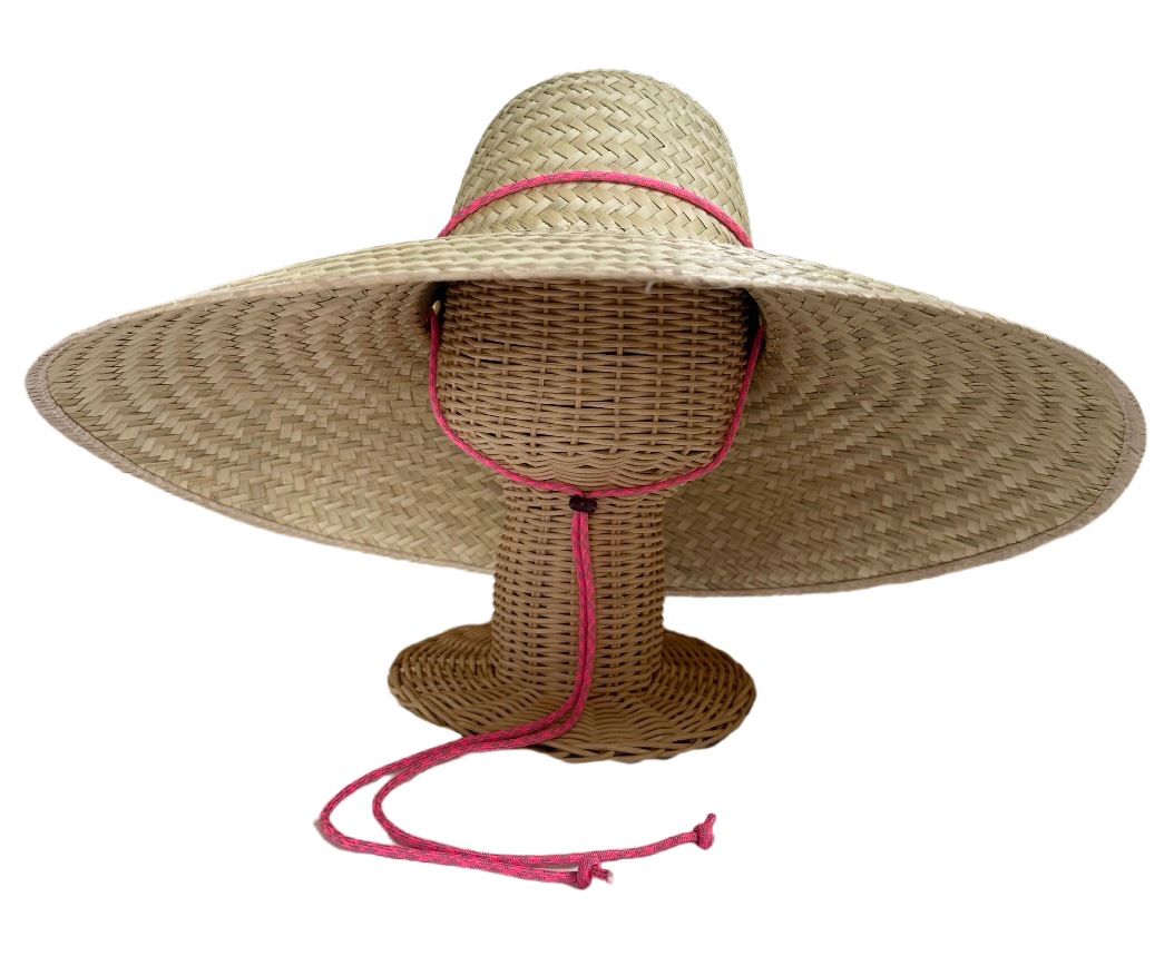 Geranium Sun Hat in Pink Paracord Lanyard with Amethyst Toggle