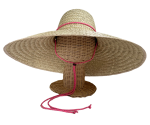 Geranium Sun Hat in Pink Paracord Lanyard with Amethyst Toggle