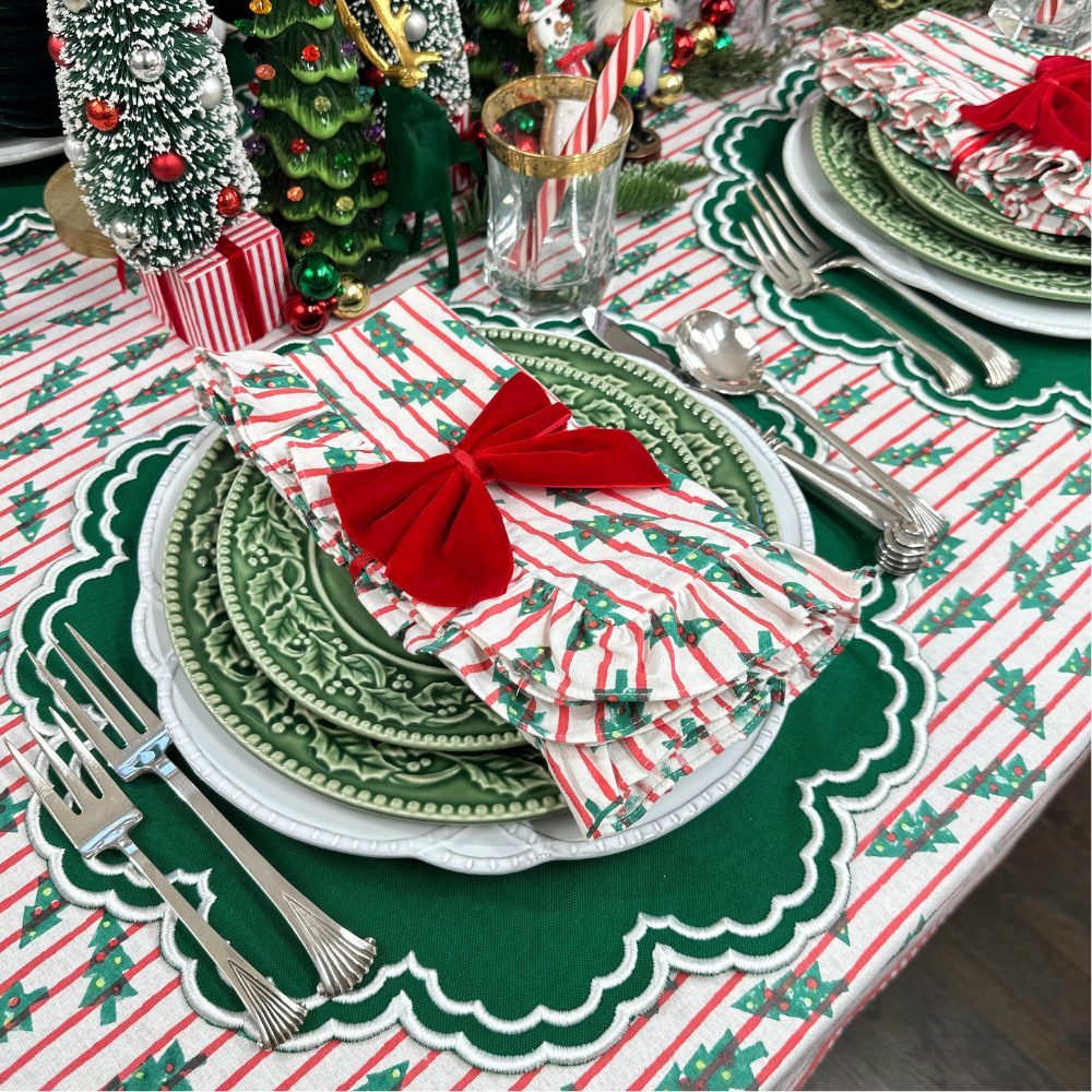 Bettina Placemat in Holiday Green, Set of 4