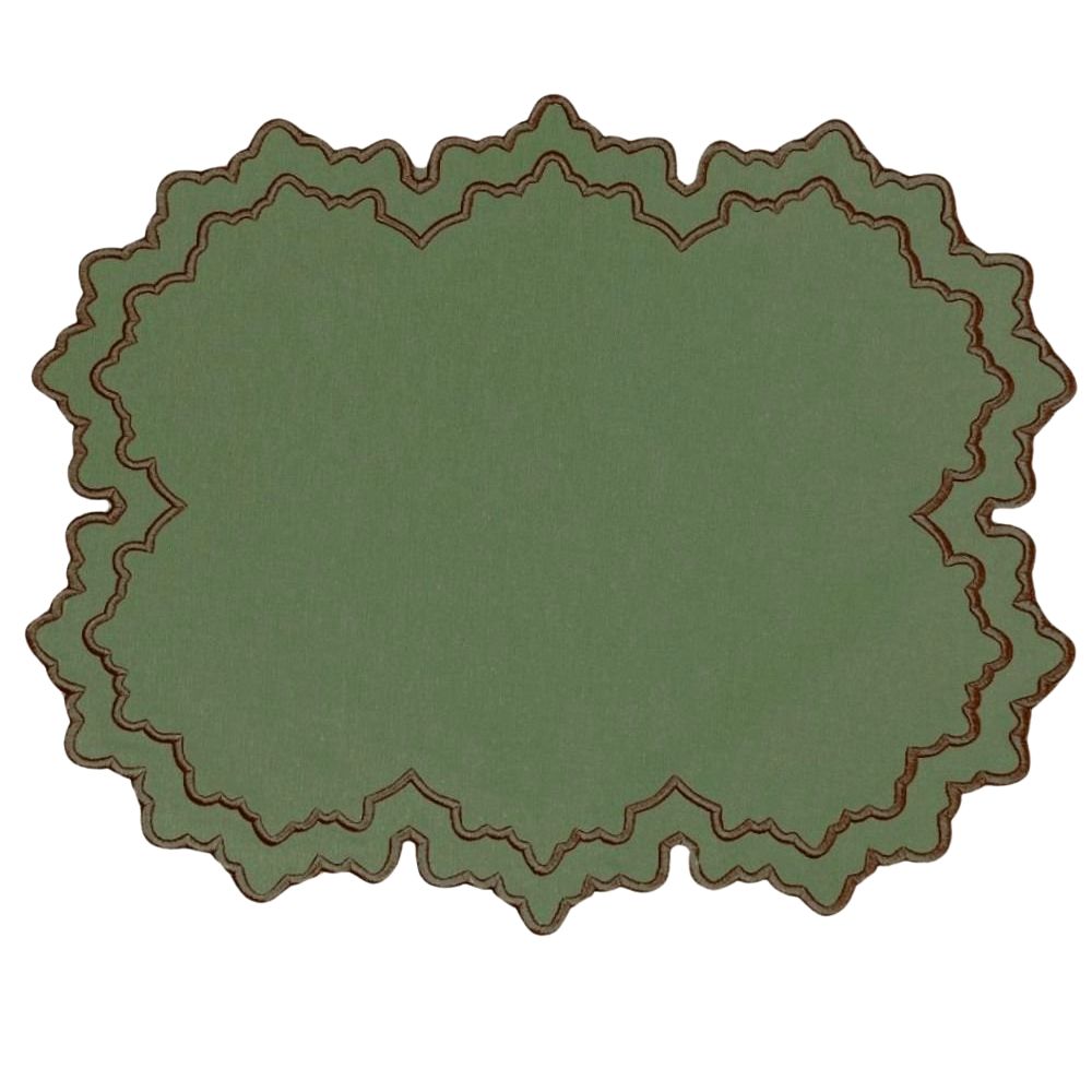 Whitley Placemat in Fern & Cocoa, Set of 4