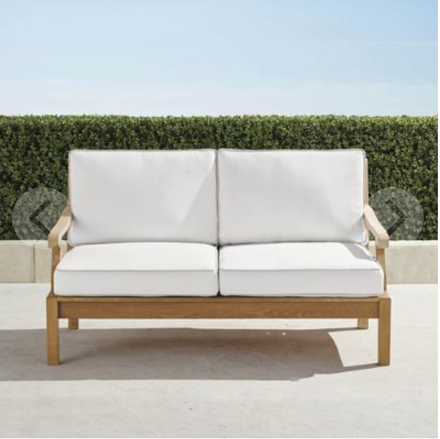 Cassara Loveseat with Cushions in Natural Finish