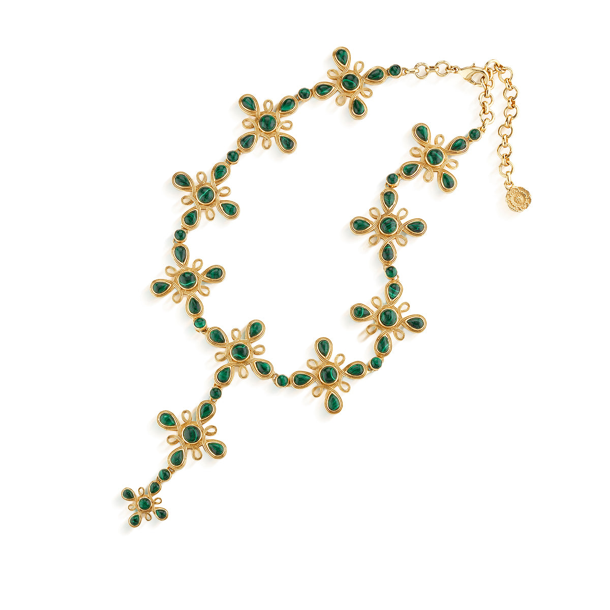 Monique Gem Convertible Necklace in Malachite