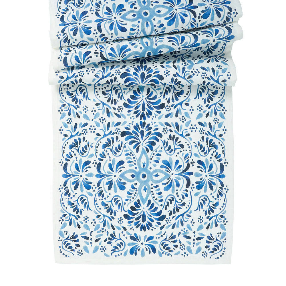 Iberian 18" x 90" Table Runner in Indigo