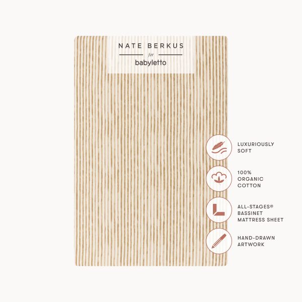 All-Stages® Bassinet Sheet in GOTS Certified Organic Brushed Cotton by Nate Berkus in Autumn Stripe