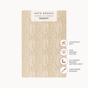 All-Stages® Bassinet Sheet in GOTS Certified Organic Brushed Cotton by Nate Berkus in Autumn Stripe