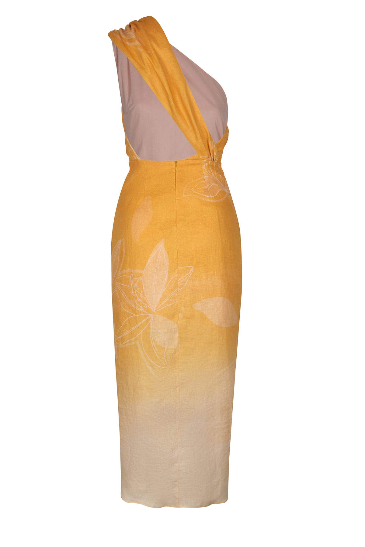 Eva Linen Midi Dress in Yellow